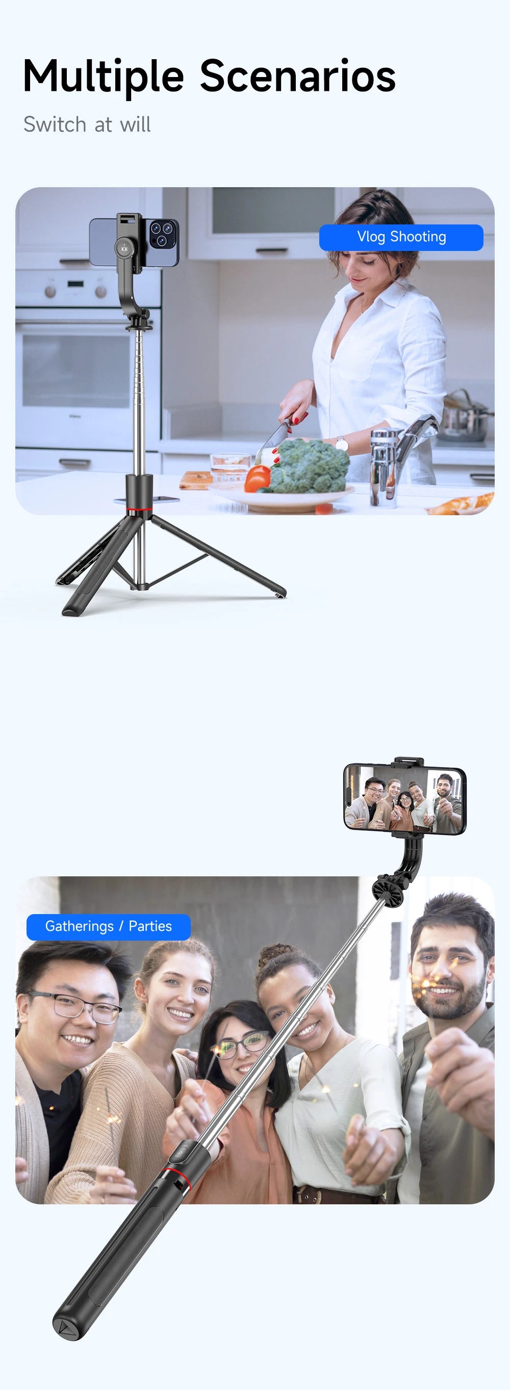 F15 Detachable Remote Control Selfie Stick Tripod