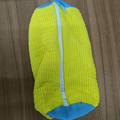 Durable Shoe Washing Machine Bag for All Shoe Types-Yellow with Blue Zipper