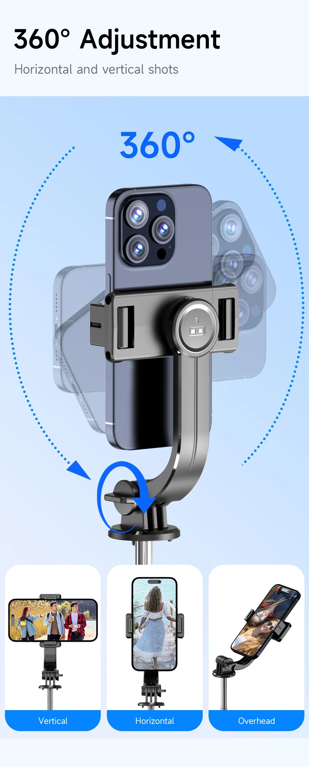 F15 Detachable Remote Control Selfie Stick Tripod