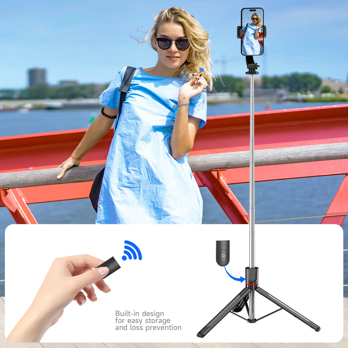 F15 Detachable Remote Control Selfie Stick Tripod