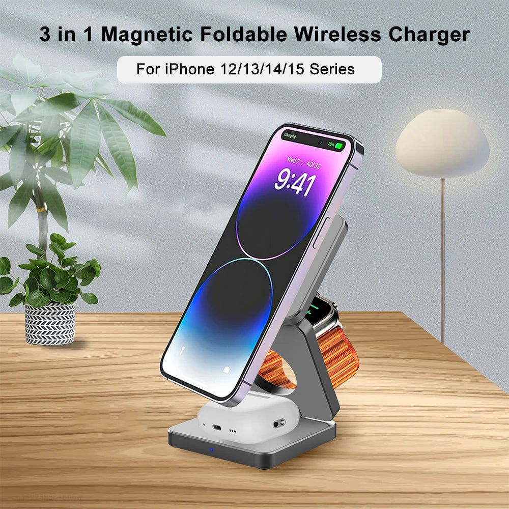 Wireless Charger for iPhone 3 in 1  iPhone 15 14 13 12 Pro Max