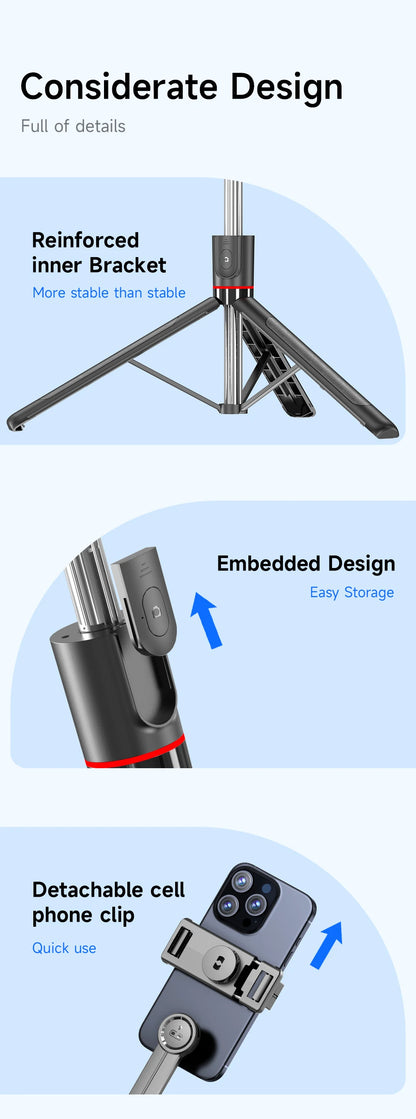 F15 Detachable Remote Control Selfie Stick Tripod