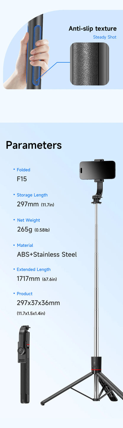 F15 Detachable Remote Control Selfie Stick Tripod