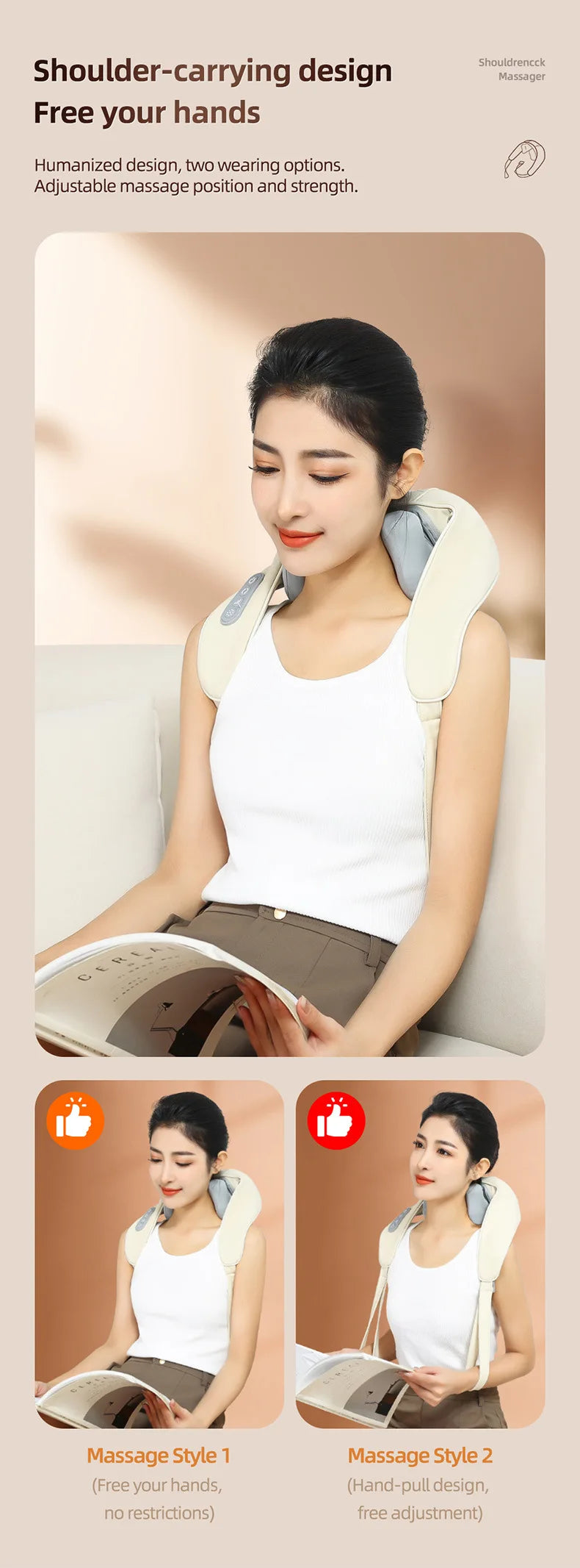 Shoulder and Neck Massager for Pain Relief 6D with Heat